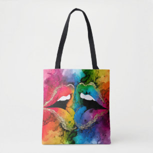 Tote Bag Lèvres Abstraites vibrantes