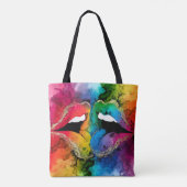 Tote Bag Lèvres Abstraites vibrantes (Dos)
