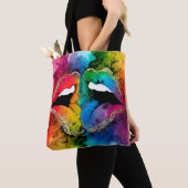 Tote Bag Lèvres Abstraites vibrantes (De près)