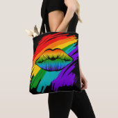 Tote Bag Lèvres arc-en-ciel (De près)