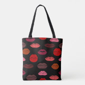Tote Bag Lèvres colorées motifs sans couture (Dos)