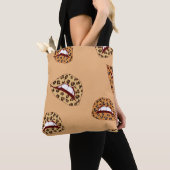 Tote Bag lèvres Empreintes de léopard sans couture motif, l (De près)