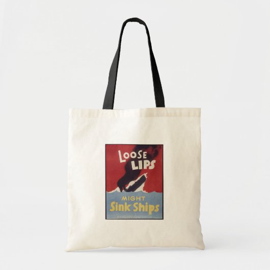 Tote Bag Lèvres Perdues Might Ships (Devant)
