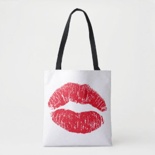 Tote Bag Lèvres qui s'embrassent rouges