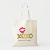 Tote Bag Lèvres XOXO Faux Gold et Rose (Devant)