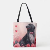 Tote Bag Lévrier Afghan avec des Roses - Saint-Valentin (Dos)