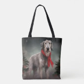 Tote Bag Lévrier en neige Noël (Dos)