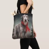 Tote Bag Lévrier en neige Noël (De près)