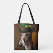 Tote Bag Lévrier en robe de la Saint-Patrick (Dos)