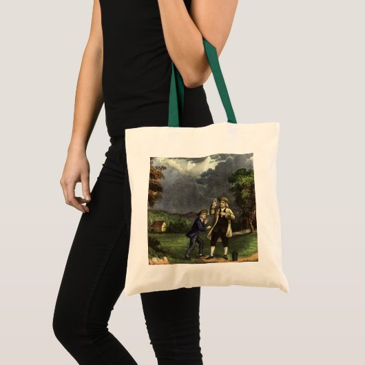 Tote Bag L'expérience du cerf-volant de Benjamin Franklin a (Devant (produit))