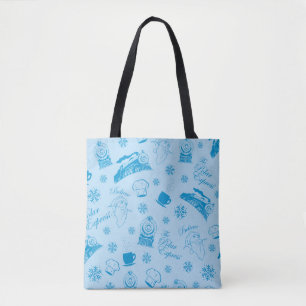 Tote Bag L'Express polaire   Motif d'icône de vacances ble