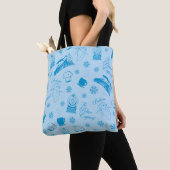 Tote Bag L'Express polaire | Motif d'icône de vacances bleu (De près)