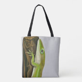 Tote Bag Lézard anole vert (Dos)