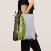 Tote Bag Lézard anole vert (De près)