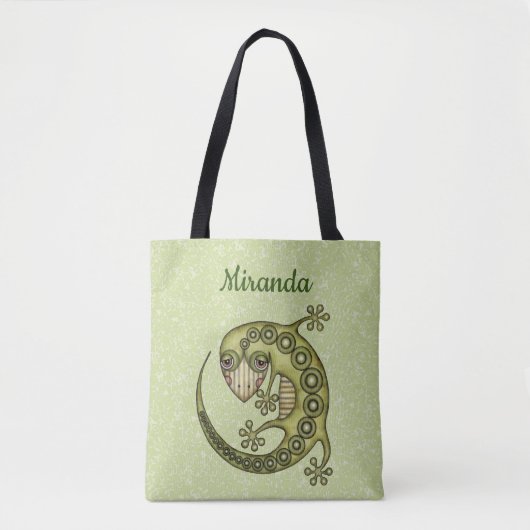 Tote Bag Lézard vert (Devant)