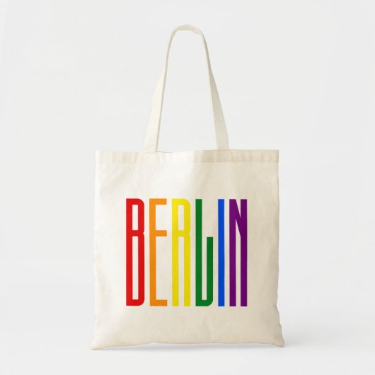 Tote Bag LGBT Berlin Gay pride Rainbow Text LGBTQ Support (Devant)