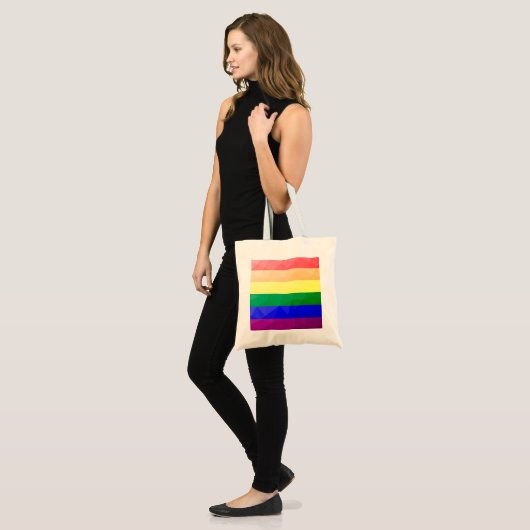 Tote Bag LGBT drapeau arc-en-ciel lignes motif de maillage  (Devant (modèle))