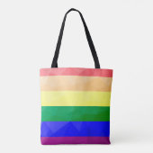 Tote Bag LGBT drapeau arc-en-ciel lignes motif de maillage  (Dos)