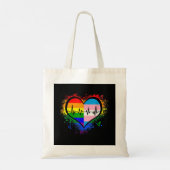 Tote Bag LGBT Hearbeat EKG Shirt Gay Lesbian Transgenre L (Dos)