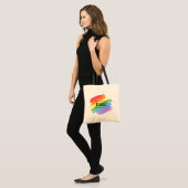 Tote Bag LGBTQ Brushstrokies arc-en-ciel (Devant (modèle))