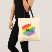 Tote Bag LGBTQ Brushstrokies arc-en-ciel (Devant (produit))