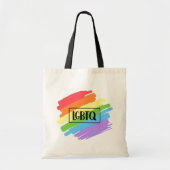 Tote Bag LGBTQ Brushstrokies arc-en-ciel (Devant)