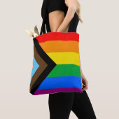 Tote Bag LGBTQ+ Indicateur de fierté de progrès (De près)