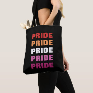 Tote Bag LGBTQ Lesbian Pride personnalisable Texte répété