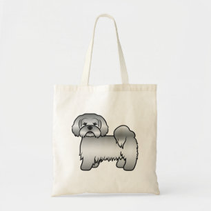 Tote Bag Lhasa Apso Gris Argent Chien de Dessin Animé Migno