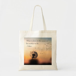 Tote Bag L'homme est libre Souhaiter Citation de Voltaire