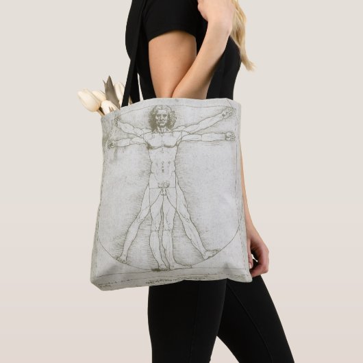 Tote Bag L'homme vitruvien de Léonard de Vinci (De près)