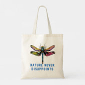 Tote Bag Libellule Art LA NATURE NE DÉÇOIT JAMAIS (Dos)