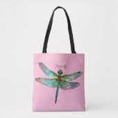 Tote Bag Libellule colorée en verre teinté (Devant)