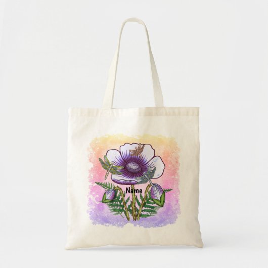 Tote Bag Libellule Coquelicot Violet (Devant)