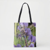 Tote Bag Libellule Darner aux Yeux Bleus sur Fleur (Devant)