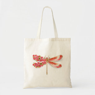 Tote Bag libellule de fleurs avec sakura de bijoux