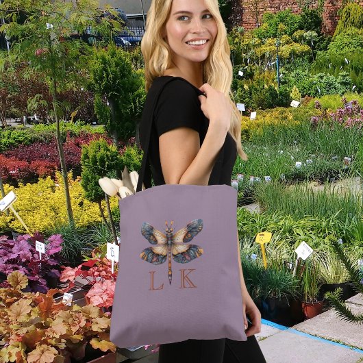 Tote Bag Libellule Monogram Artisanale Violet
