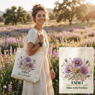 Tote Bag Libellule personnalisée de fleur de naissance de s