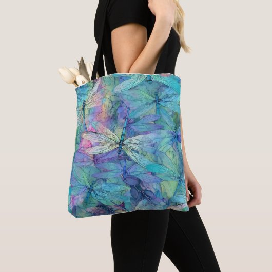 Tote Bag Libellules Bleues Nuancées (De près)