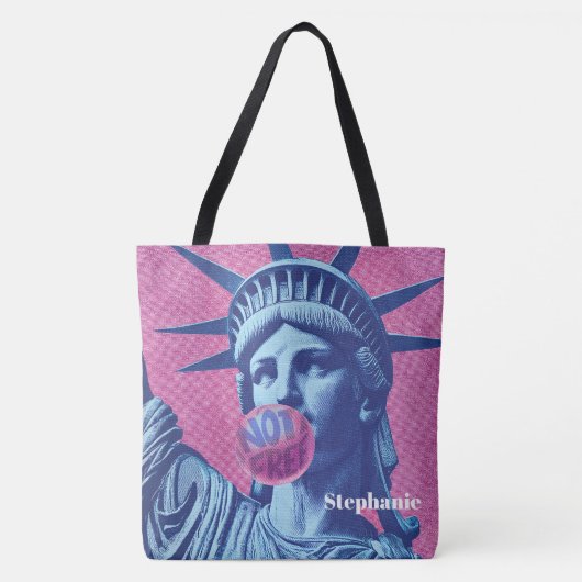 Tote Bag Liberté n'est pas libre Retro Pop Statue de la Lib (Devant)