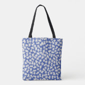 Tote Bag Liberty grandes fleurs blanches bleu (Dos)