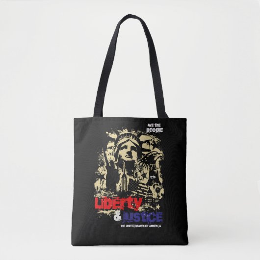 Tote Bag Liberty & Justice. Statue de la Liberté, USA (Devant)