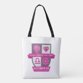 Tote Bag Libra Birthday Crest™ for October 1-23 (Dos)