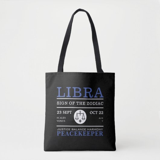 Tote Bag Libra Sign of the Zodiac, astrologie (Devant)