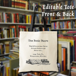 Tote Bag Librairie anciens livres modifiables