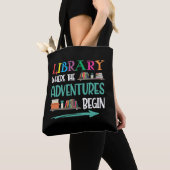 Tote Bag  Library Adventure Librarian Book Reader (De près)