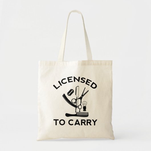 Tote Bag Licence de port de coiffeur de barbier (Devant)