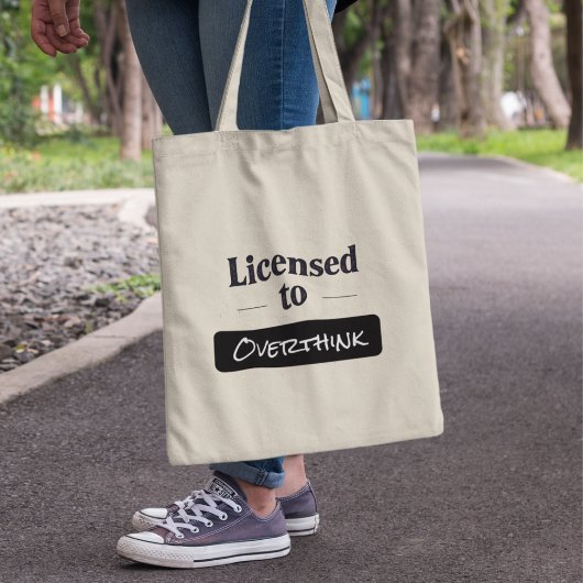Tote Bag Licence permettant de surpenser la typographie per