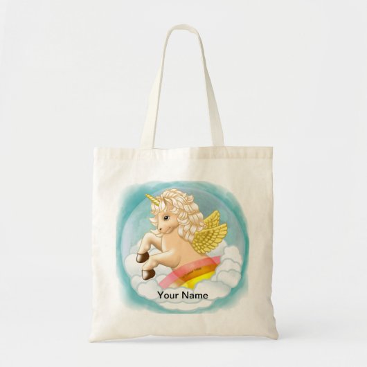 Tote Bag Licorne Arc-en-Ciel Bébé (Devant)