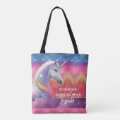 Tote Bag Licorne Arc-en-Ciel de Progrès Pas Toujours Visibl (Dos)